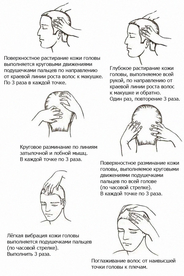 Массаж головы схема для парикмахера